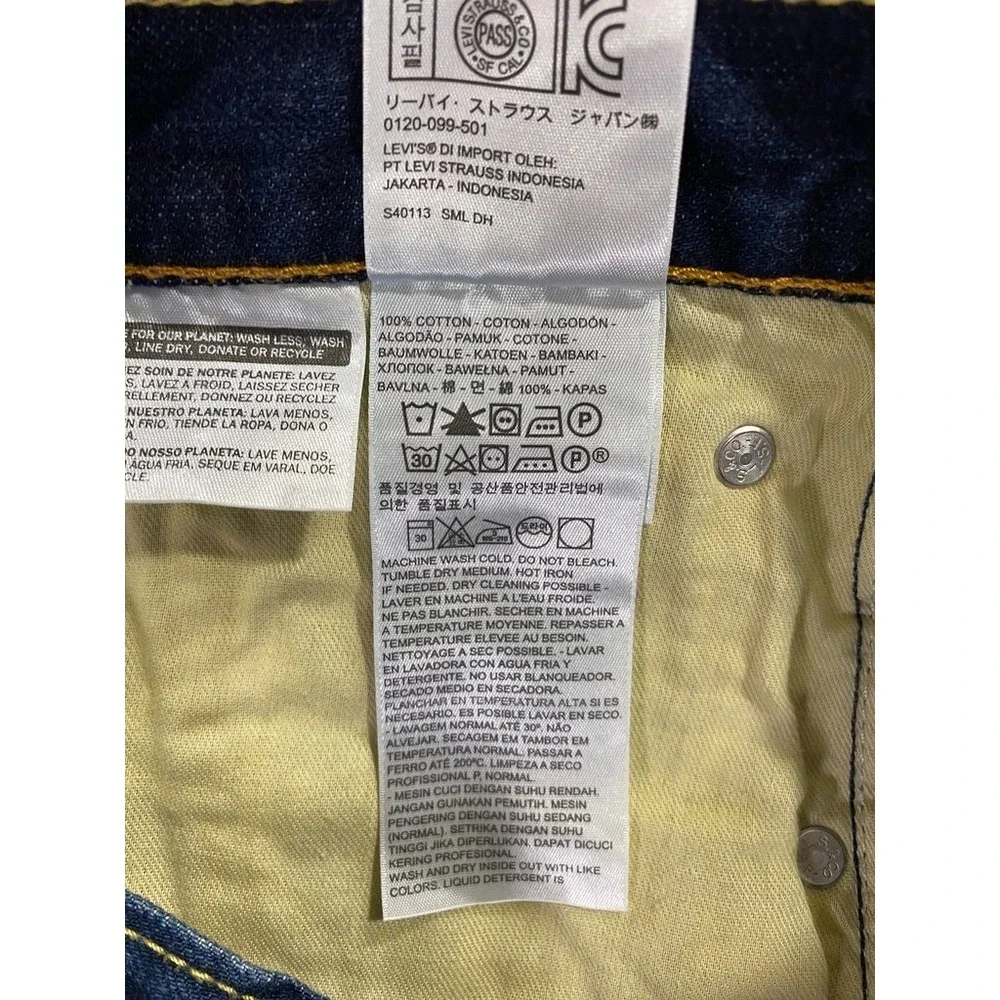 Levi's Jeans Shorts Mens 34 Blue 569 Loose‎ Straight Denim Jorts Medium Wash - Picture 7 of 11